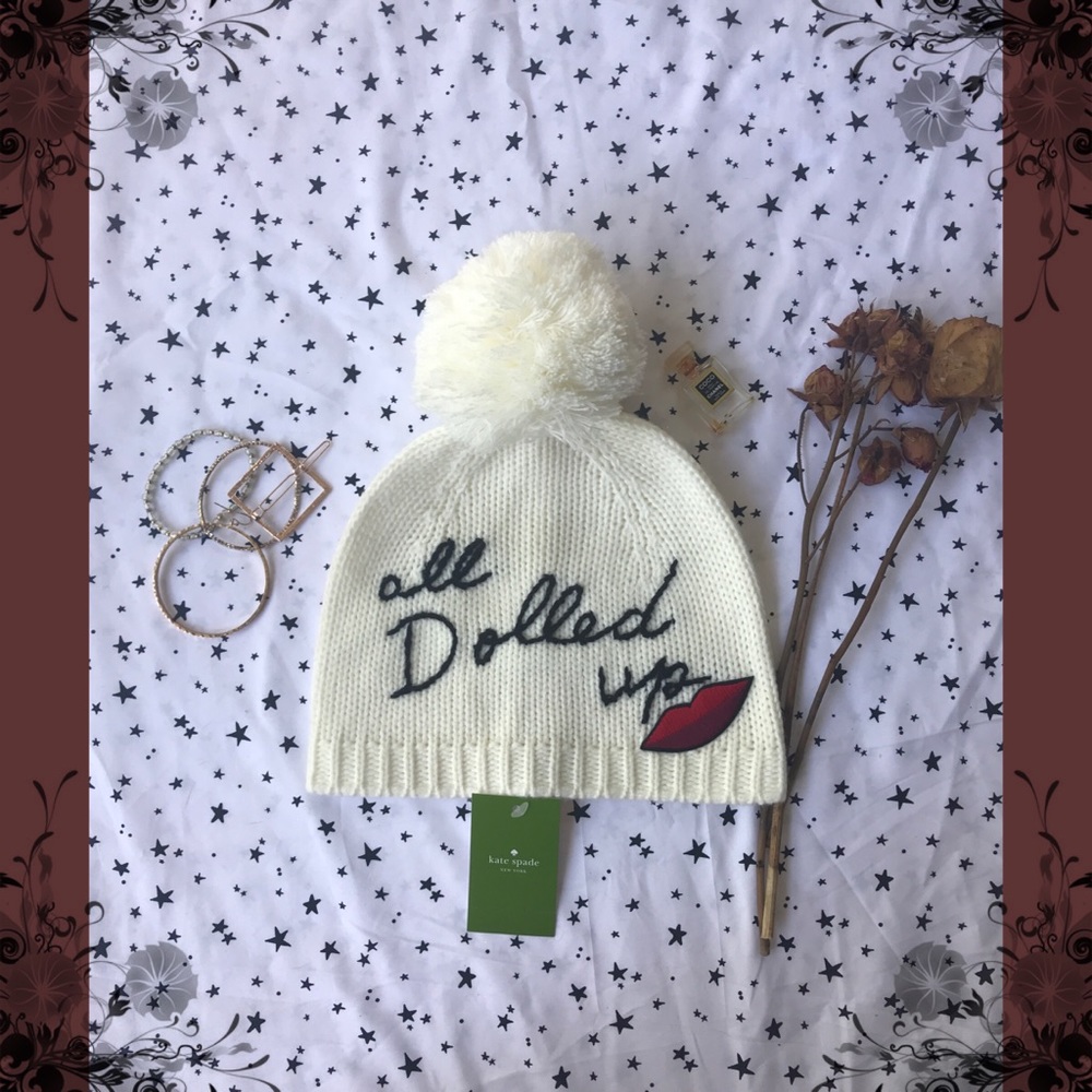 KATE SPADE All dolled up cream beanie - Picture 1 of 2